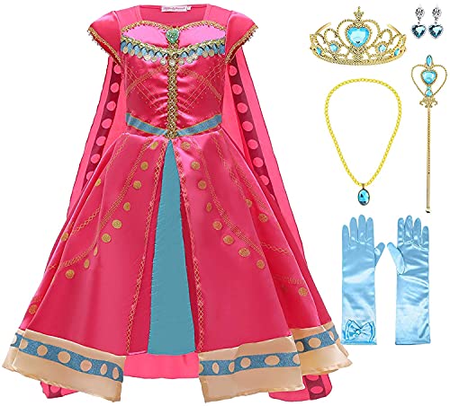 Arabian Princess Costume Aladdin Princess Dress for Girls Birthday Halloween Carnival Party Cosplay Fancy Dress Red