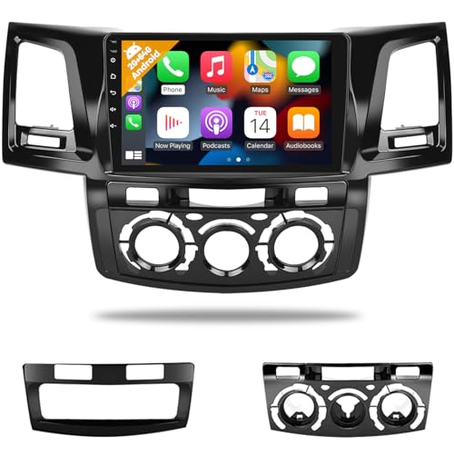 2G+64G Hikity Android 11 Car Stereo for Toyota Hilux 2005-2014 with Apple CarPlay and Android Auto, 9 inch Touch Screen Car Radio GPS Navigation/AHD Backup Camera