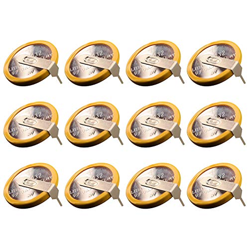 12Pack CR2032 Battery, CR2032 3V Lithium Battery with Solder Tabs for SNES, N64, Gameboy, Pokemon, Gameboy Color Game Battery Replacement