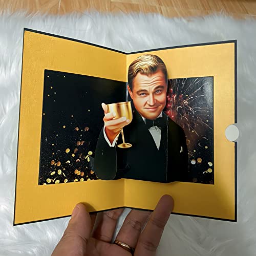 HANDMADE Leonardo DiCaprio Pop Up Christmas Card