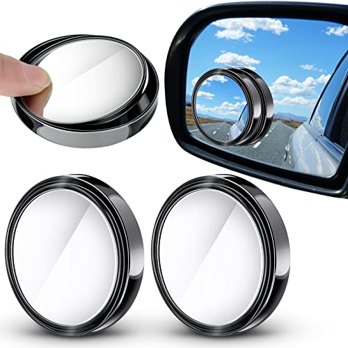 4 Pieces Blind Spot Mirrors Car Rear View Mirrors Wide View Angle Mirror Round HD Glass Convex Mirror Adjustable with Frame for Cars SUV Trucks Mirror Accessories (2 Inch)