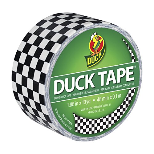 Duck Brand Duck Printed Duct Tape, Checker, 1.88 Inches x 10 Yards, Single Roll (280410)