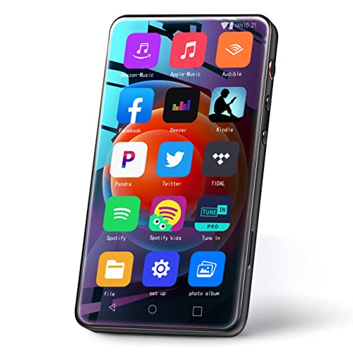 MYMAHDI 80GB MP3 Player with Bluetooth and WiFi,4' Music Player Touch Screen with Spotify, Pandora, Android Streaming MP3 Player with Audible, HiFi MP4 Player with Speaker and Deezer, Max Support 1TB