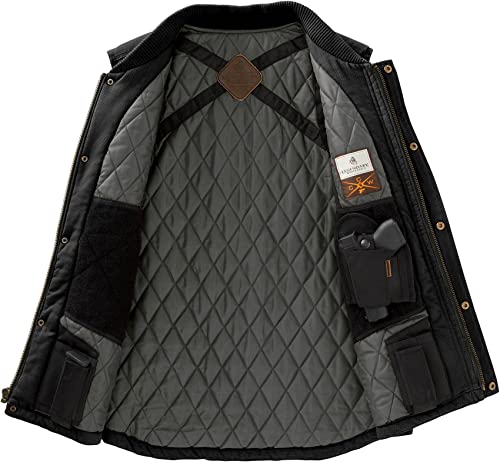 Legendary Whitetails Men's Concealed Carry Outerwear Vest for Men, Canvas Cross Trail Conceal CCW Holster, Outdoor, Hunting Insulated Casual Vest, Onyx, X-Large