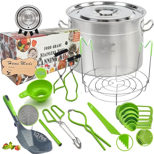 Supa Ant Canning Supplies - USA Assembled & Certified Food Grade Stainless Steel Canning tools - Canning set - Canning Supplies Starter Kit with Rack and Pot (XLarge)