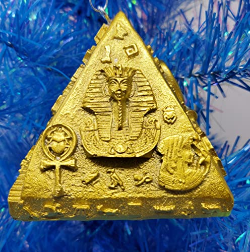 Egyptian Pyramid Ornament with Hieroglyphs and Ancient Symbols