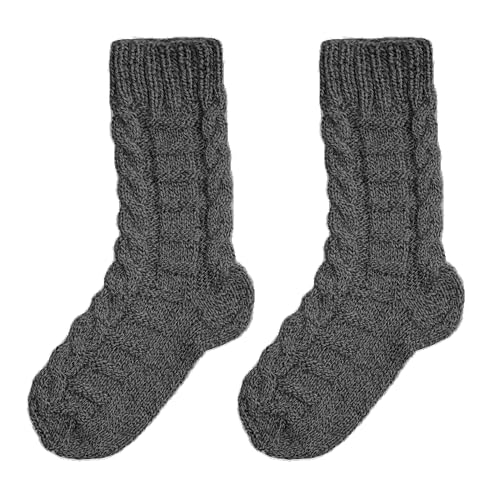 Lucky 100% Baby Alpaca Socks for Men & Women, Unisex Handmade Cozy Winter Warm Gear, Breathable Soft Comfy Foot Clothing (Grey)