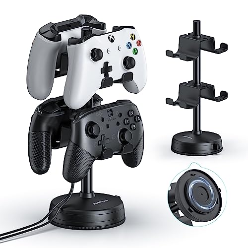 MANMUVIMO Desktop Controller Stand Holder with Anti-Slip Heavy Base Stable Suction Cup, Universal Controller Storage Display Stand for Desk Compatible with PS5/PS4/Xbox Series/Xbox One/Switch Pro
