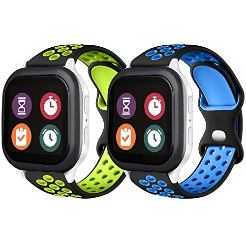 2 Pack Silicone Sport Bands Compatible with Gizmo Watch 3 2 1/Gabb Watch 3 2 1/syncup kids watch Band for Kids,20mm Soft Breathable Water_Proof Smartwatch Band replacement for Boys and Girls Gizmo Watch Band for Kids,