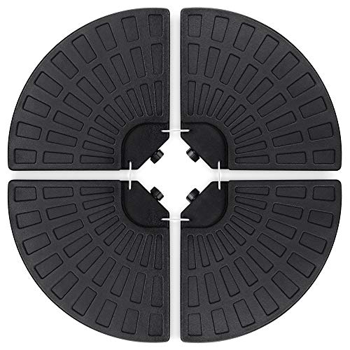 Best Choice Products 4-Piece 158lb Capacity Cantilever Offset Patio Umbrella Circular Base Stand w/Carry Handles, Easy-Fill Spouts, Base Connector Hooks, UV Stability - Black