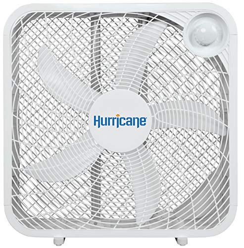 Hurricane Box Fan - 20' Classic Series, Floor Fan with 3 Energy Efficient Speed Settings, Compact Design, Lightweight - ETL Listed - Great 20 Inch Fan for Windows, Dorm Rooms, Living Spaces & More