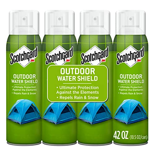 Scotchgard Outdoor Water Shield Fabric Spray, Water Repellent Spray for Spring and Summer Outdoor Gear and Patio Furniture, Fabric Spray for Outdoor Items, 42 Ounces (4 Cans)