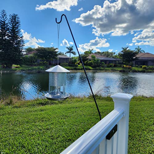 Long Hook Kits Ideal for Bird Feeders, Lighter Flower Baskets, Chimes, etc. for Vertical Spindled Deck Railings Only (34' Upright) Heavy Duty Hanger