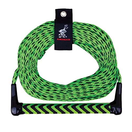 Airhead Water Ski Rope with EVA Handle, 1 Section for Tubing, Water Skis and Wakesurf Boards,Green and Black