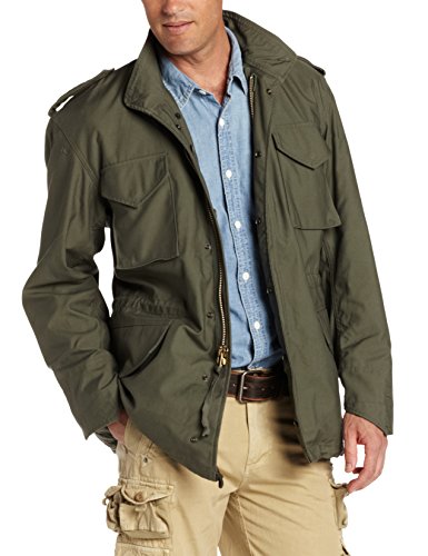 Alpha Industries M-65 Field Jacket - Classic Oversized Military Field Coat - Olive, M