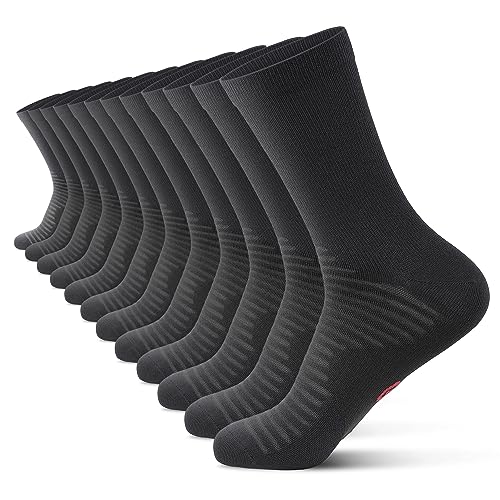 PAPLUS Compression Athletic Crew Socks (6 Pairs) for Men & Women