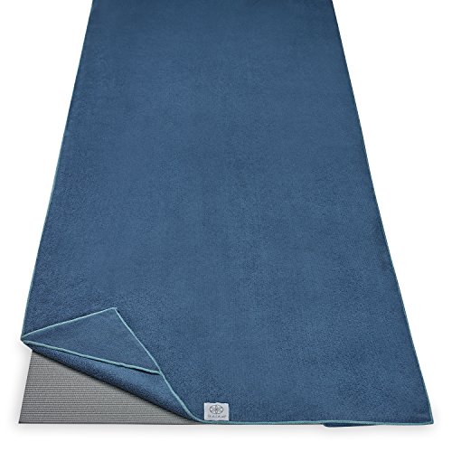 Gaiam Stay Put Yoga Towel Mat (Fits Over Standard Size - 68'L x 24'W), Lake