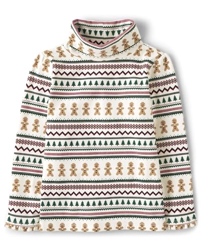 Gymboree,and Toddler Embroided Graphic Long Sleeve T-Shirts,Gingerbread Christmas,4T
