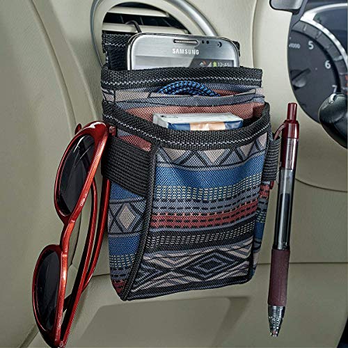 High Road DriverPockets Car Phone Holder Air Vent Pouch and Front Seat Organizer with 3 Pockets, Hanging Hooks and Charging Port