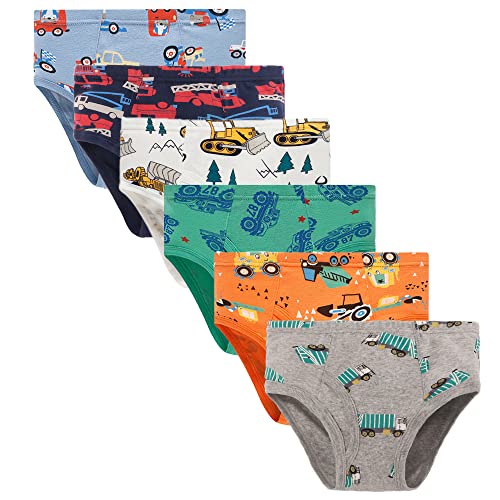 Boboking Little Boys Briefs Dinosaur Truck Toddler Kids Underwear Multicolor (Pack of 6) 3/4t