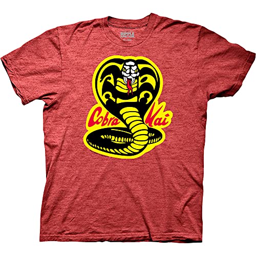 Ripple Junction Cobra Kai Logo Adult Crew Neck T-Shirt X-Large Heather Red