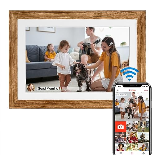 FRAMEO 10.1inch Digital Picture Frame WiFi Smart Digital Photo Frame 1280 * 800 IPS HD Touch Screen,32GB Memory,auto-Rotate,use “FRAMEO”APP Instantly Shares Photos and Videos-Best Gift