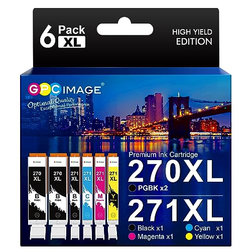 GPC Image PGI-270XL CLI-271XL Replacement for Canon 270 271 Ink Cartridges Compatible for Canon Pixma MG7720 TS9020 TS6020 MG6821 MG6820 TS5020 (PGBK Black Cyan Magenta Yellow, 6 Pack)