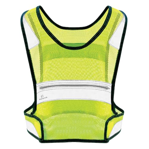 Amphipod Full Visibility Reflective Vest, Outdoor Safety Running Gear for Road Running, Jogging & Walking -Hi-Viz Green - L/XL