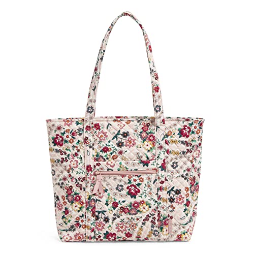 Vera Bradley Women's Cotton Vera Tote Bag, Prairie Paisley - Recycled Cotton, One Size