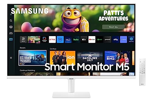 SAMSUNG 32' M50C Series FHD Smart Monitor w/Streaming-TV, 4ms, 60Hz, HDMI, HDR10, Watch Netflix, YouTube and More, IoT Hub, Mobile Connectivity, LS32CM501ENXZA, White