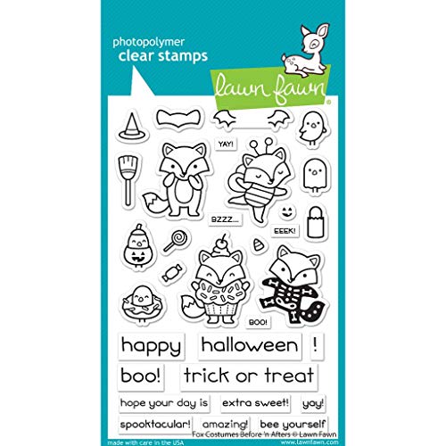 Lawn Fawn LF2401 Fox Costumes Before 'n Afters 4X6 Clear Stamp Set