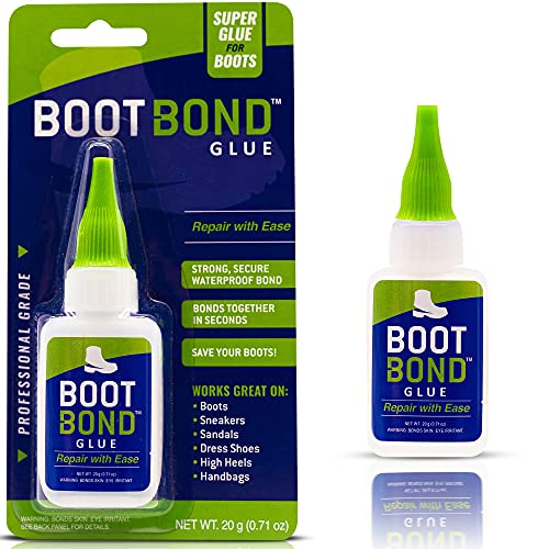 BOOT BOND Boot Glue - Quick Dry Boot Repair Formula Works in Seconds - Tough But Flexible Glue Seal - Waterproof Boot Heel Fix Works On Shoe Heel Repair, Thick Sole Boots, Sneakers, and More