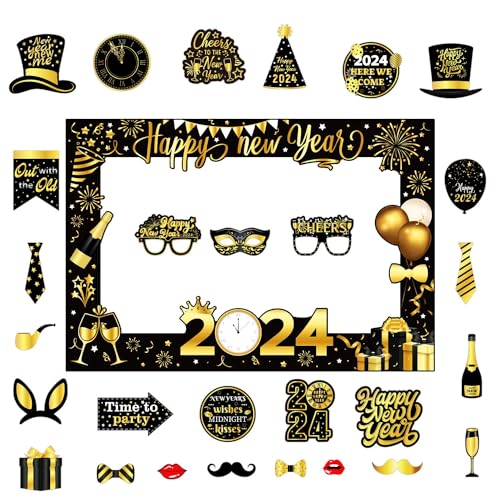 New Years Eve Decorations - Happy New Years Eve Photo Props for New Years Eve Party Decoration Supplies