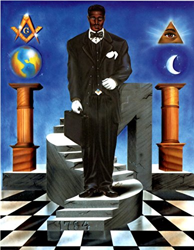 JAY The Ultimate Climb: African American Freemason (10x8 inches - Unframd Art Print - Black Masonic Art)