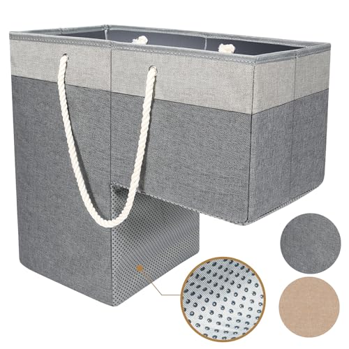 Stair Basket for Stairs with Handle, Staircase Baskets for Carpeted and Wooden Stairs,16' Step Storage Laundry basket for Stairs, Toys, Clothes, Books, Tools, Magazine, with Hard Board, Anti-slip