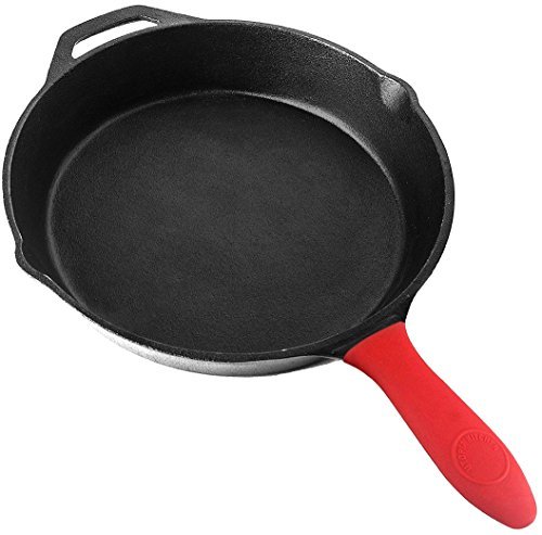 Utopia Kitchen Saute Fry Pan Pre-Seasoned Cast Iron Skillet With Lid, Nonstick Frying Pan, Cast Iron Pan - Safe Grill Cookware for Indoor & Outdoor Use - 12 Inch