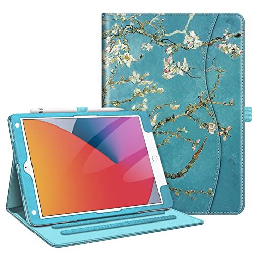 Fintie Case for iPad 9th / 8th / 7th Generation (2021/2020/2019) 10.2 Inch - [Corner Protection] Multi-Angle Viewing Stand Cover with Pocket & Pencil Holder, Auto Sleep Wake, Blossom