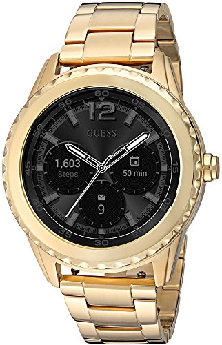GUESS Women's Stainless Steel Android Wear Touch Screen Smart Watch, Color: Gold-Tone (Model: C1002M3)