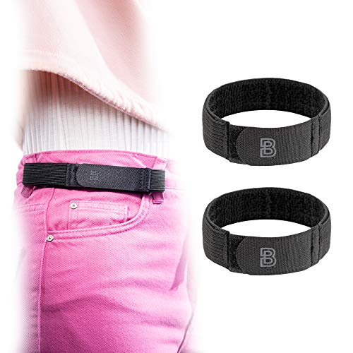 BeltBro Women's 2 Small No Buckle Elastic Belt — Fits 1 Inch Belt Loops, Comfortable and Easy To Use