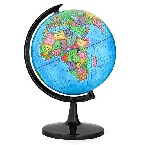 World Globe with Stand, 13' Geography Educational Globe for Students & Teachers, 360° Spinning Globe, Full Length 19.7 inch World Globes for Children's Educational Tools & Decorations & Gifts