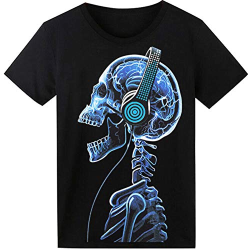 LED T Shirt Sound Activated Glow Shirts Light up Equalizer Clothes for Party Medium