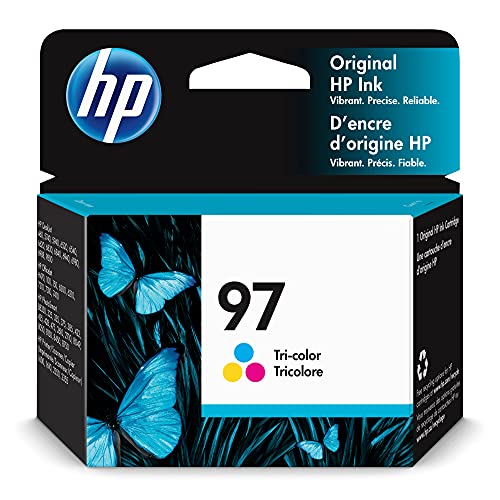 HP 97 Tri-color Ink Cartridge | Works with HP DeskJet 460, 5000, 6000, 9800; OfficeJet H470, 100, 6200, 7000; PhotoSmart B8350, 300, 400, 2000, 8000; PSC 1600, 2350 Series | C9363WN