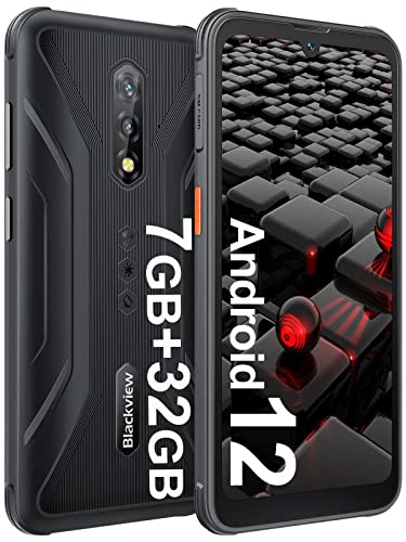 Blackview Rugged Smartphone Unlocked BV5200 Cell Phones 7GB+32GB SD 1TB, 6.1' HD+, 4G Dual Sim, 5180mAh, IP69K Waterproof, Dual 4G, Face Unlock, GPS, NFC, Glove Mode，Android 12 Cellphone|Black