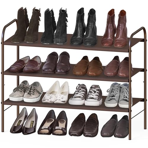 Simple Houseware 3-Tier Shoe Rack Storage Organizer, Bronze