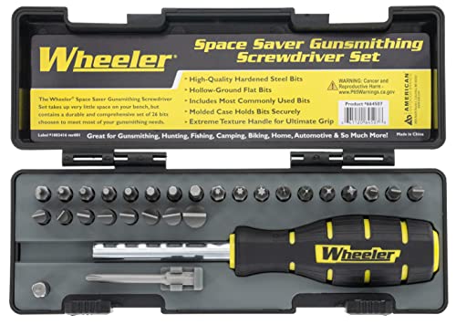 Wheeler Space Saver Screwdriver Set with Magnetic Screwdriver Handle, Bit Assortment and Storage Case for Maintenance Green 9.8 x 1.8 x 8.2'
