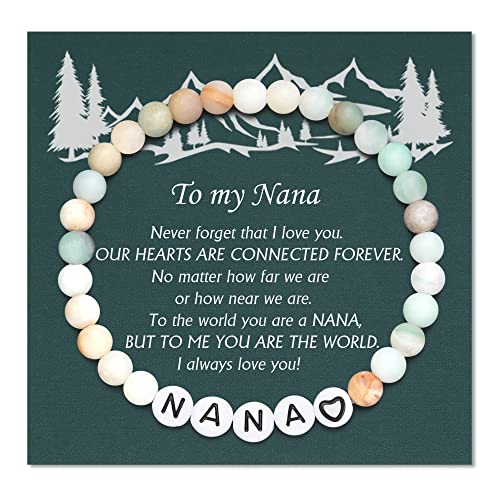 Shonyin Nana Gifts from Granddaughter Grandma Gifts for Grandmother, Nana Bracelet from Granddaughter and Grandson, Happy Birthday Gifts for Nana Christmas Valentine Mother's Day Gift