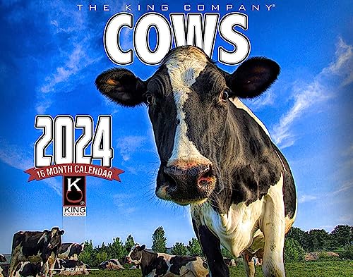 2024 Cows Wall Calendar 16-Month X-Large Size 14x22, Best Farm Cows Calendar by The KING Company-Monster Calendars