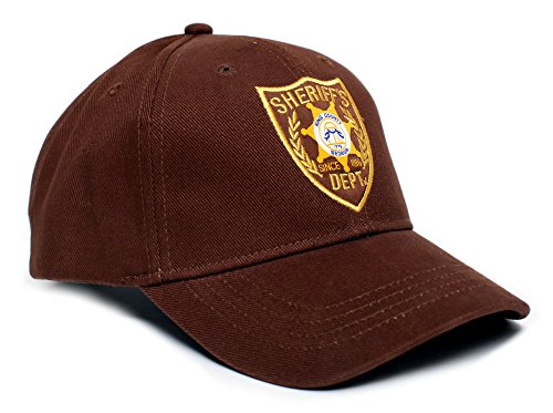 Walking Dead Hat Sheriff's Dept Appliqué Unisex-Adult One-Size Cap Brown