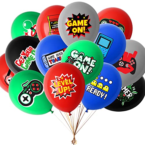 Threemart Video Game Party Favors Supplies with 40 Pack Video Game Birthday Party Latex Balloons Set For Boys Video Game theme Birthday Party Decration