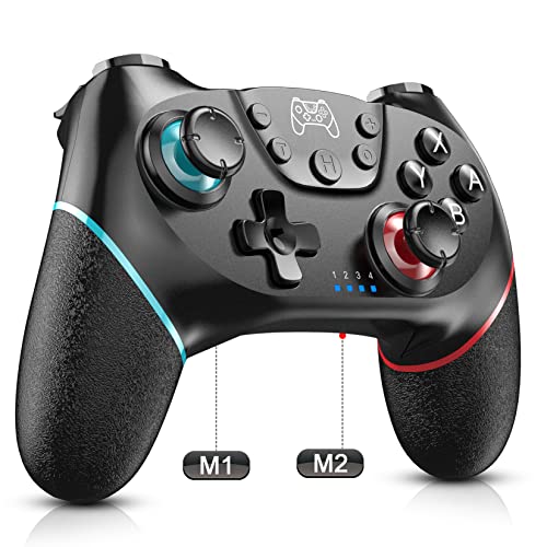 Diswoe Switch Controller, Wireless Pro Controller for Switch/Switch Lite/Switch OLED, Switch Remote Gamepad with Joystick, Adjustable Turbo Vibration with Programmable Function - Black